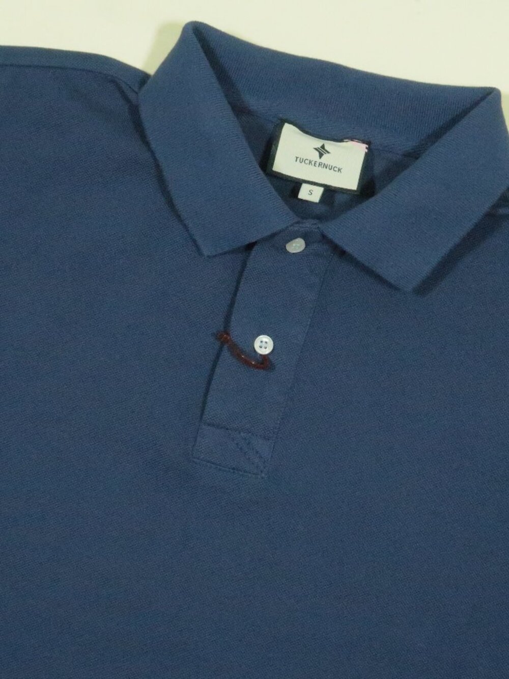 Tuckernuck Pique Holmes Boyfriend Polo Shirt Womens S Blue Boxy Fit